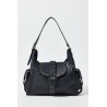 Bolso hobo de piel sintética con pespunte azul kimchi