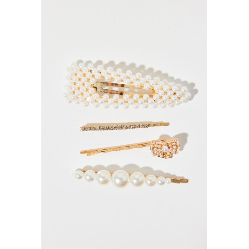 Juego de pinzas para el pelo con perlas y strass